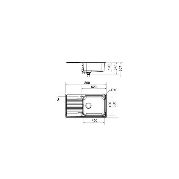 Evier Franke Smart SRL611-86L - Inox Dekor