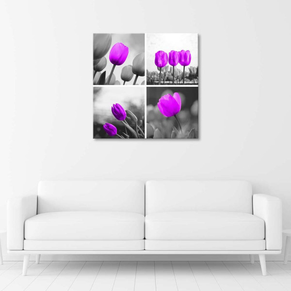 Feeby Obraz na płótniefioletowych tulipanów 30x30