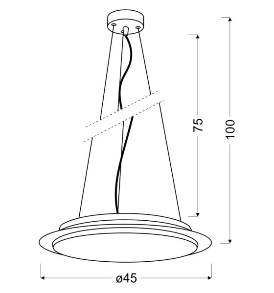 Lampa wisząca DANUA chromowana-biała LED 1x18Wlm Candellux