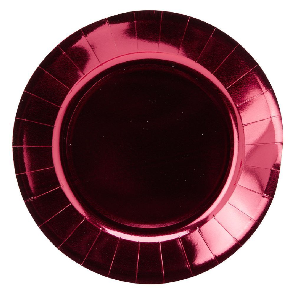 Lot de 10 assiettes dessert en carton rouge brillant Ø18 cm