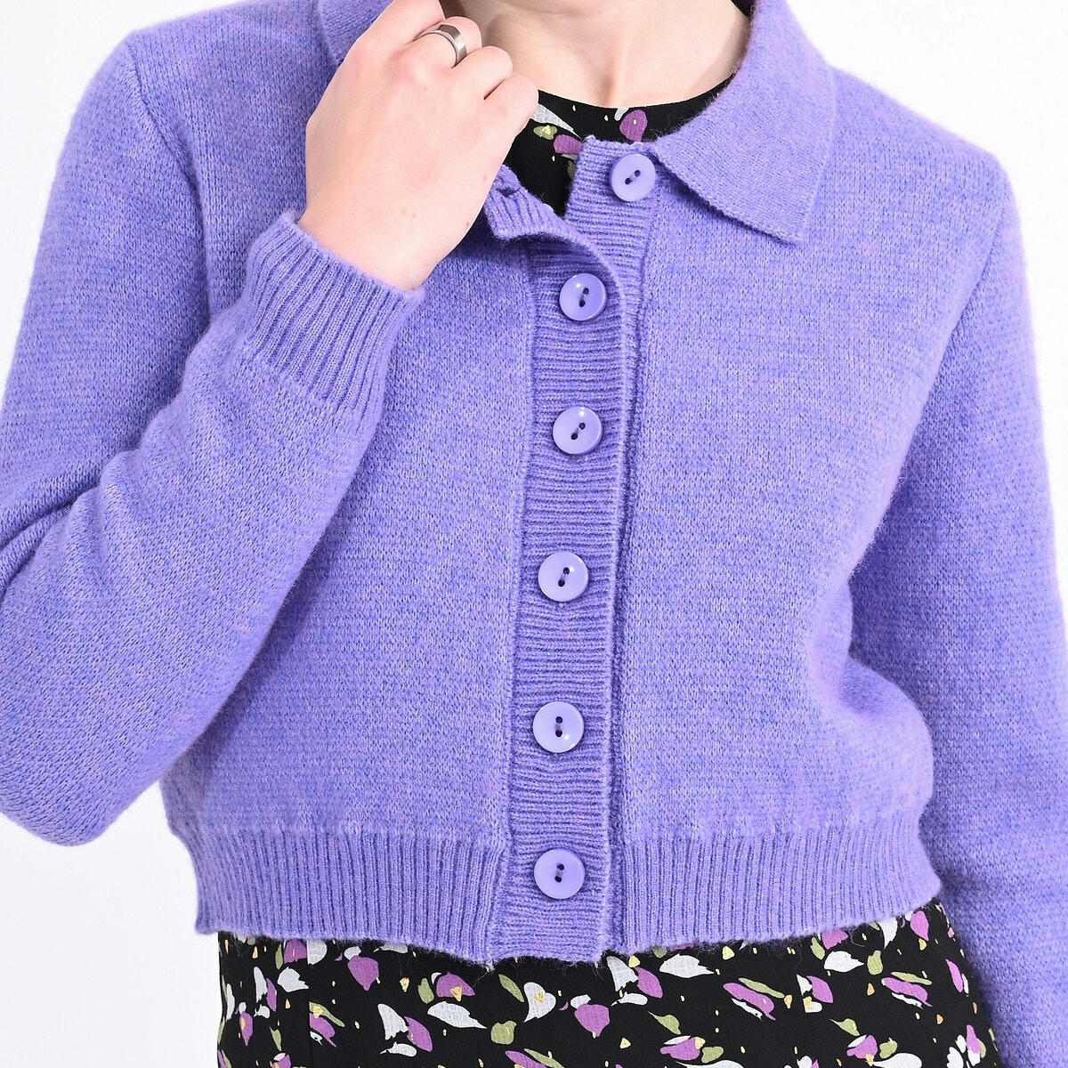 Gilet  court boutonné col polo