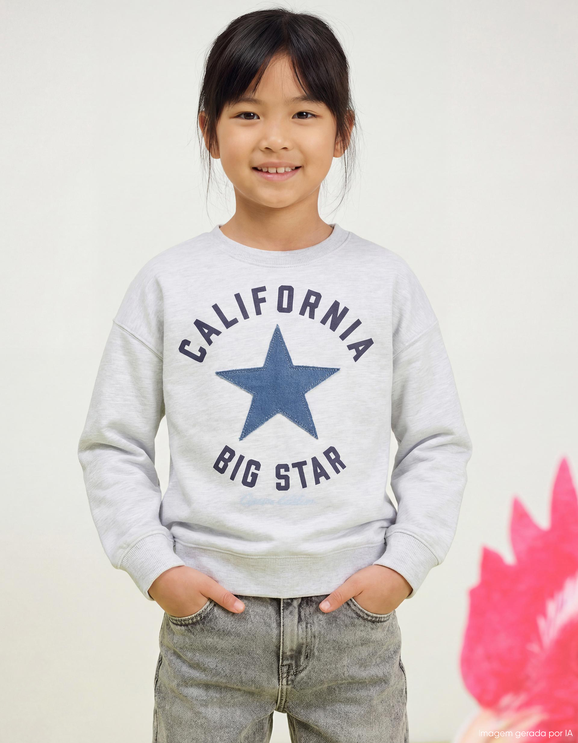 Sweatshirt, Menina, Cinzento Claro