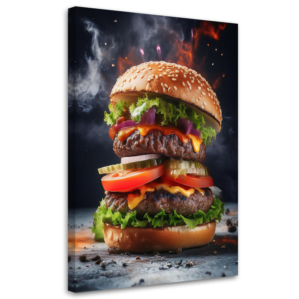 Feeby Obraz na płótnie, Burger Jedzenie Restauracja 40x60