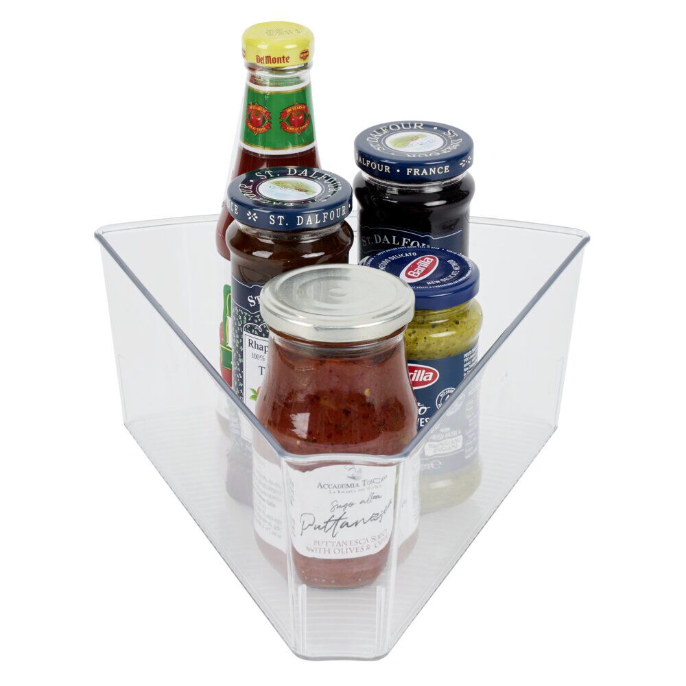 Bac de rangement triangulaire transparent pour frigo 3L