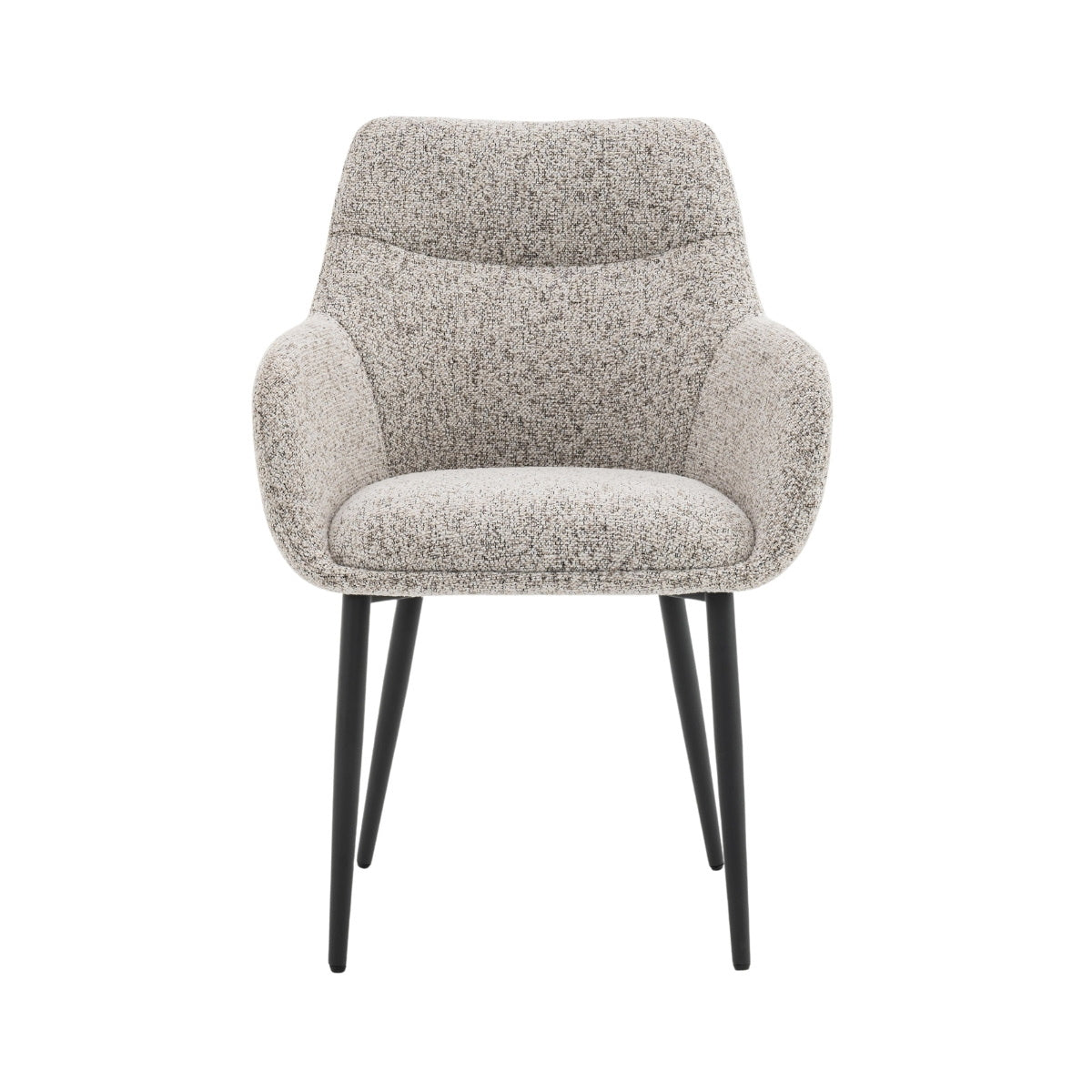 DÉJA Living Eetkamerstoel Noé - Beige/Zwart - Zithoogte 47cm - Set van 2