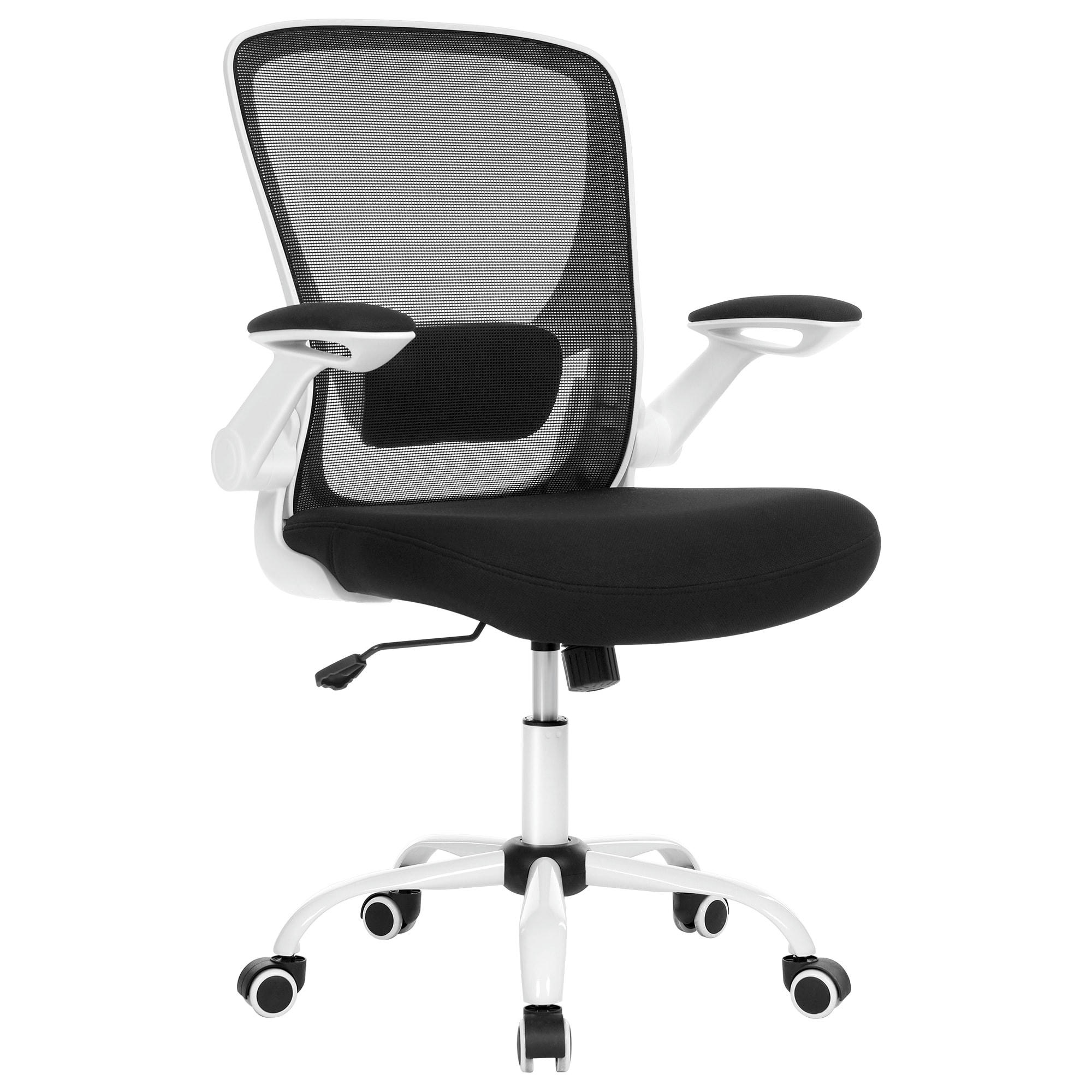 - Chaise de bureau ergonomique toile respirante noir blanc