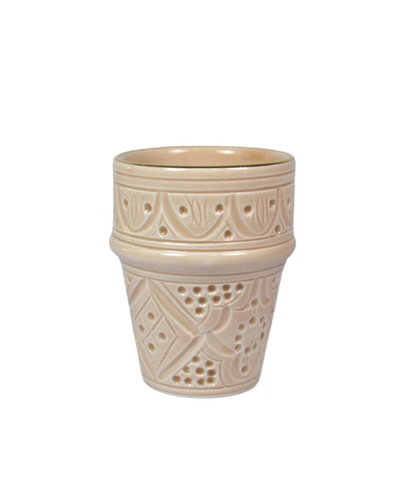 Chabi Chic Mok - Empreinte -zand/goud - keramiek - Ø 8 cm x H 11 cm (L)