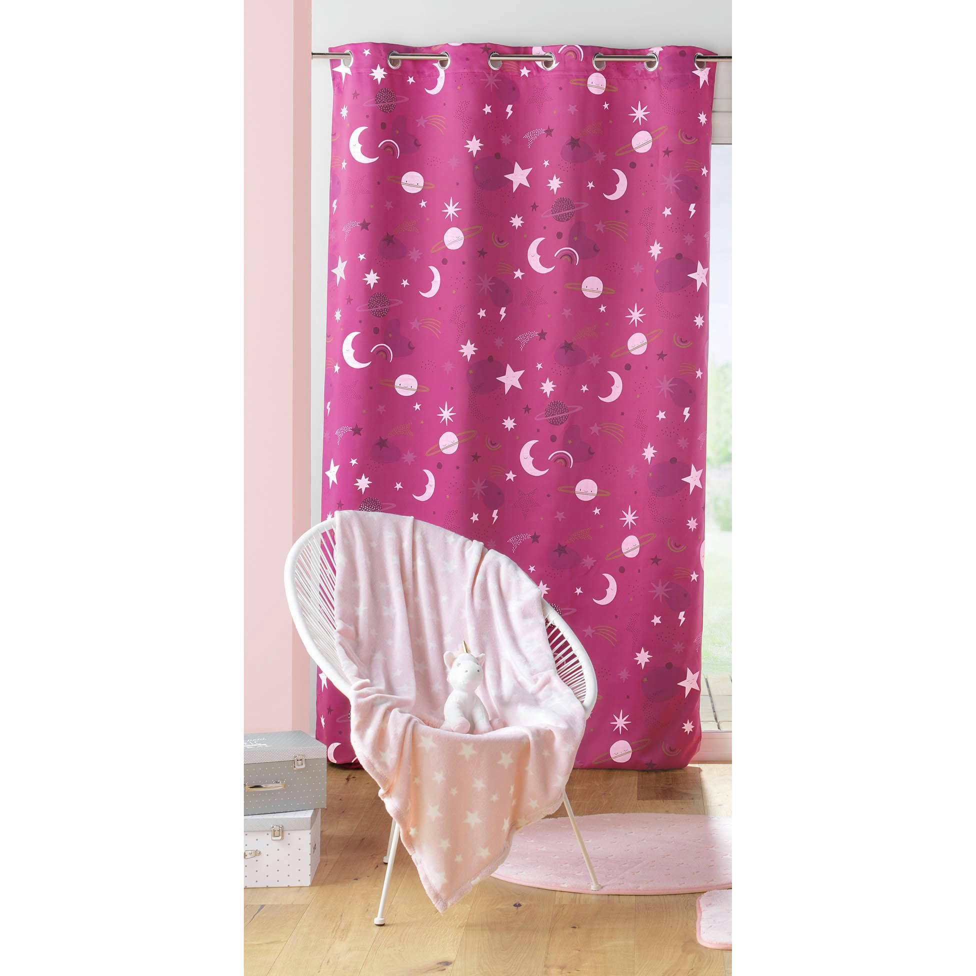- Rideau occultant  polyester Violet 140 X 260