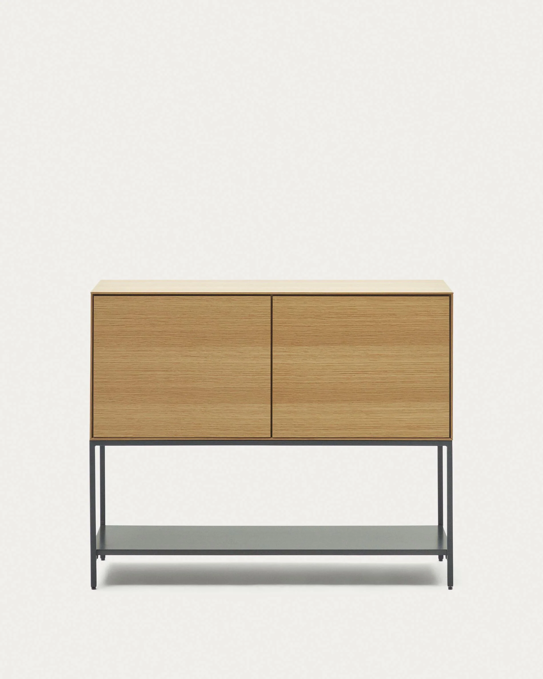 Vedrana 2 door sideboard in oak veneer with steel legs, 98 x 80 cm