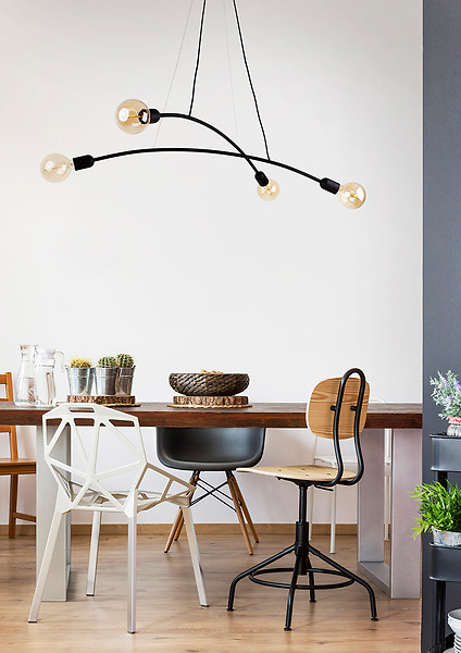 Lampa wisząca Helix 4-punktowa metalowa czarna