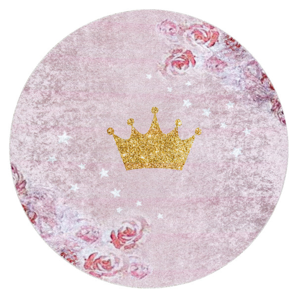 Dywan do prania JUNIOR 51549.802 Korona dla dzieci, koło 80 cm