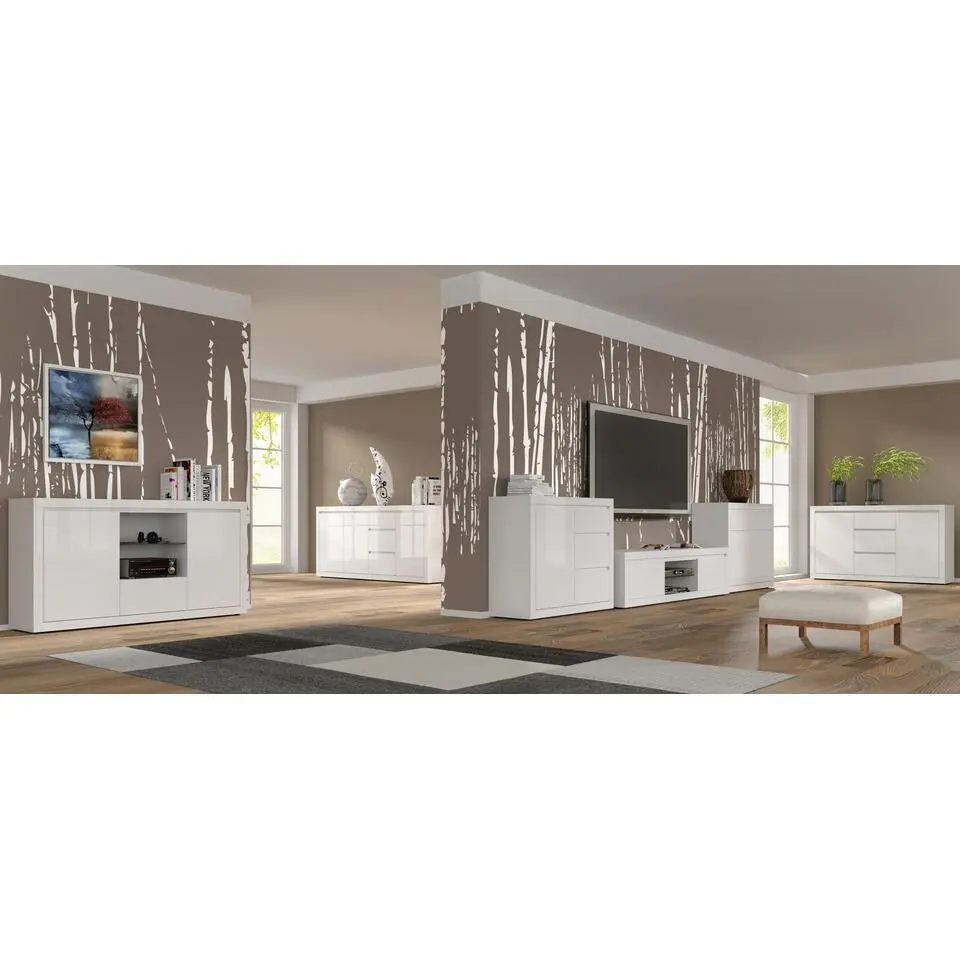 BELLO BIANCO III dressoir 150 cm wit mat / glanzend