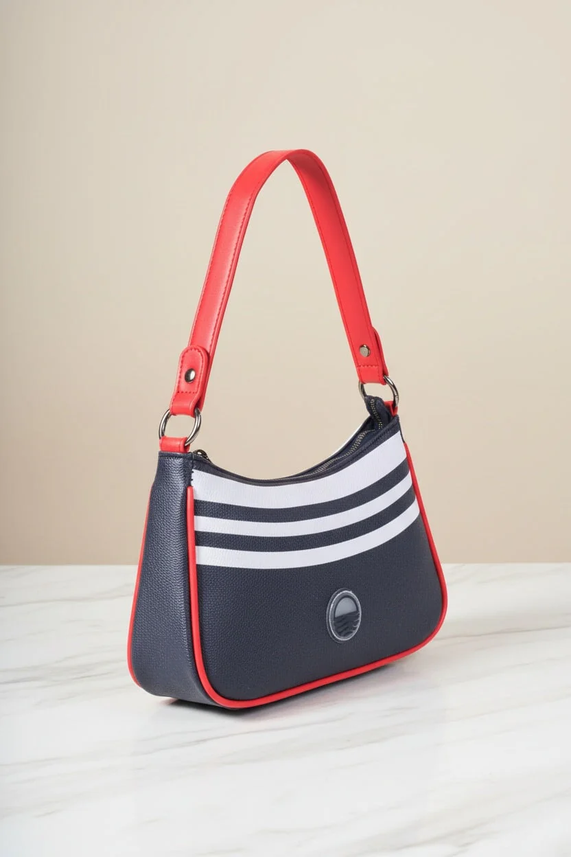 Navy Stripe Shoulder Bag
