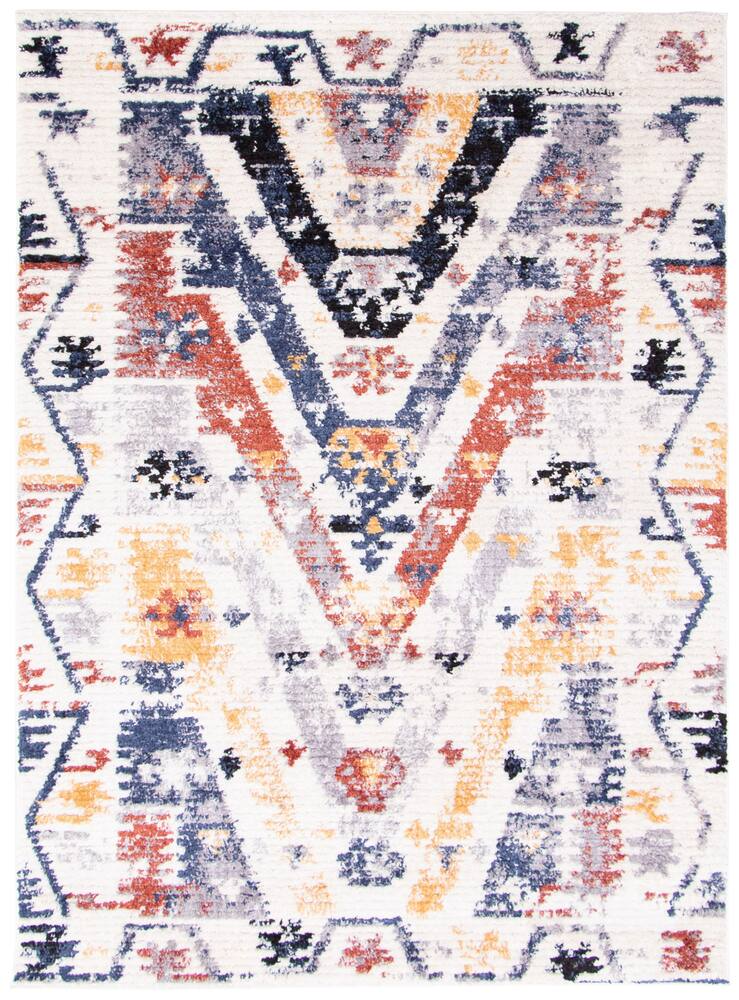 ECARPET Morocco Quashqai Indoor Area Rug, White, Assorted Sizes