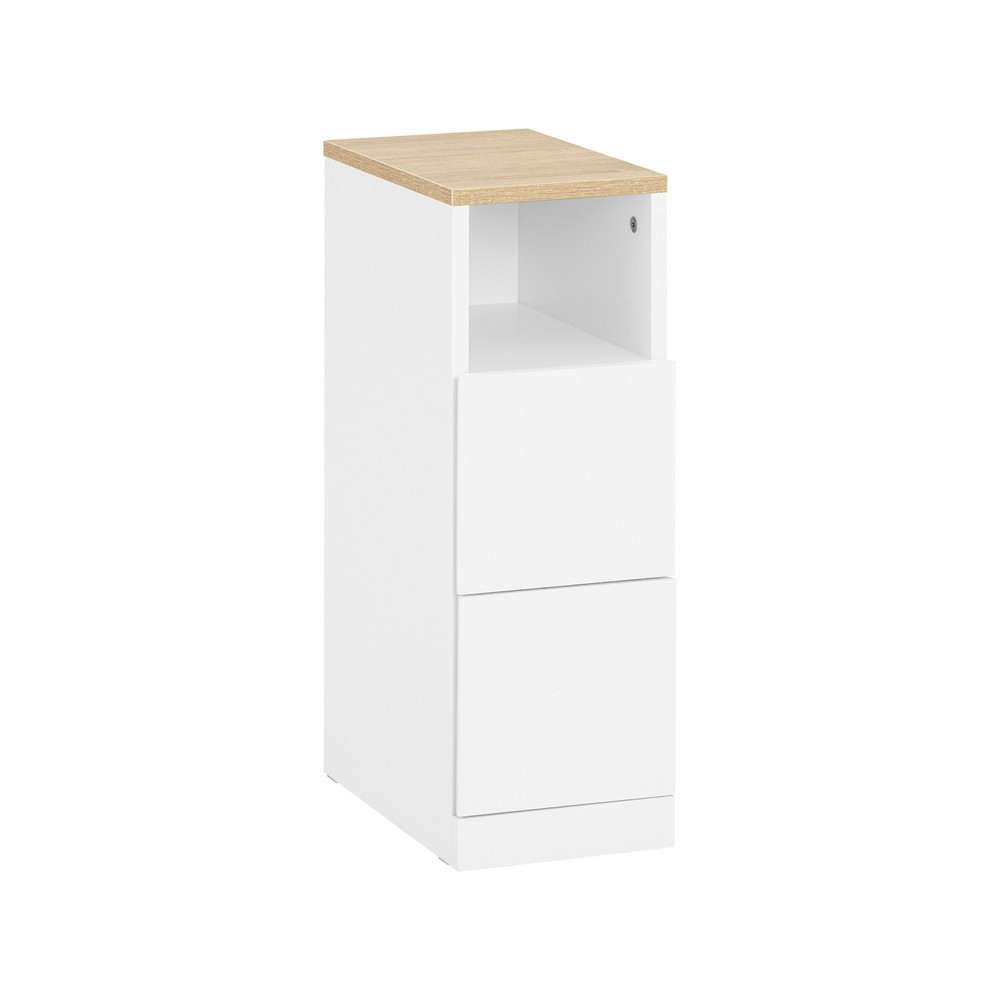 SoBuy Szafka nocna z 2 szufladami Biały 33.5x20x60cm Nowoczesny FBT149-WN