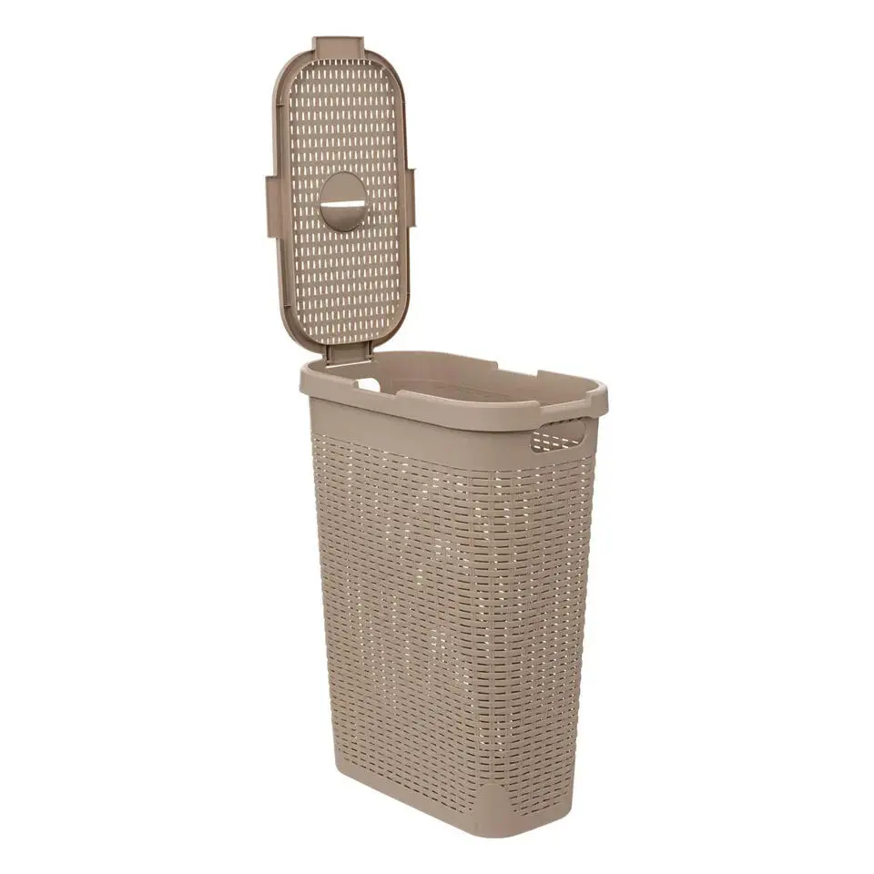 5Five Wasmand deksel Rotan - beige - kunststof - 40L