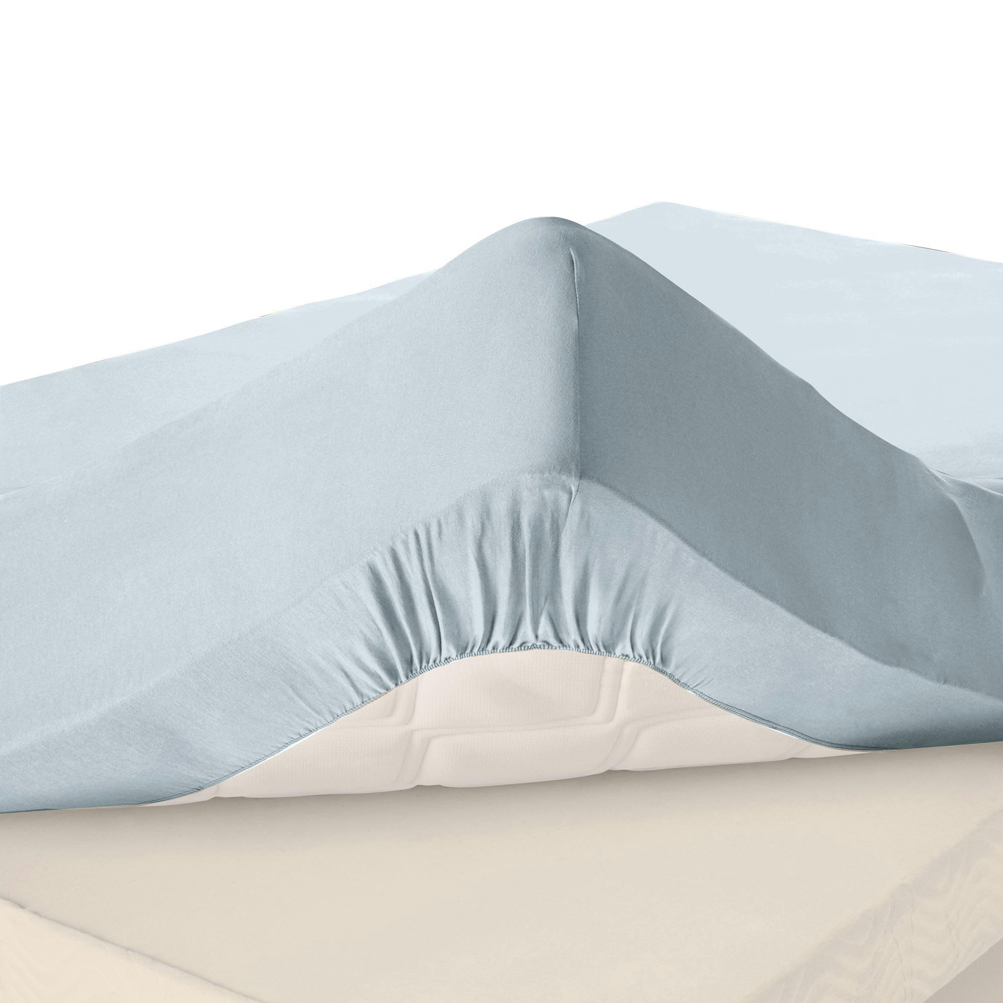 GRANDS BONNETS - Drap-housse grand bonnet 90x200x30 gris perle en coton