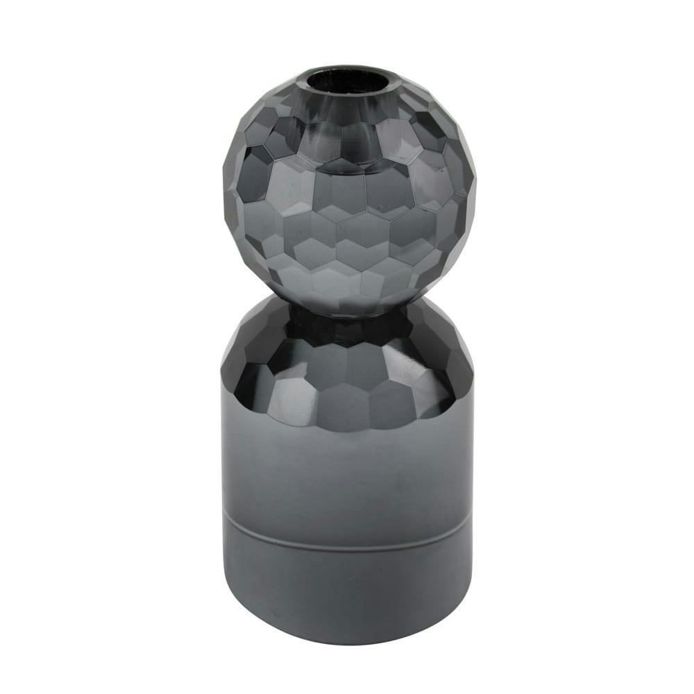 cristal - Bougeoir cristal en verre gris