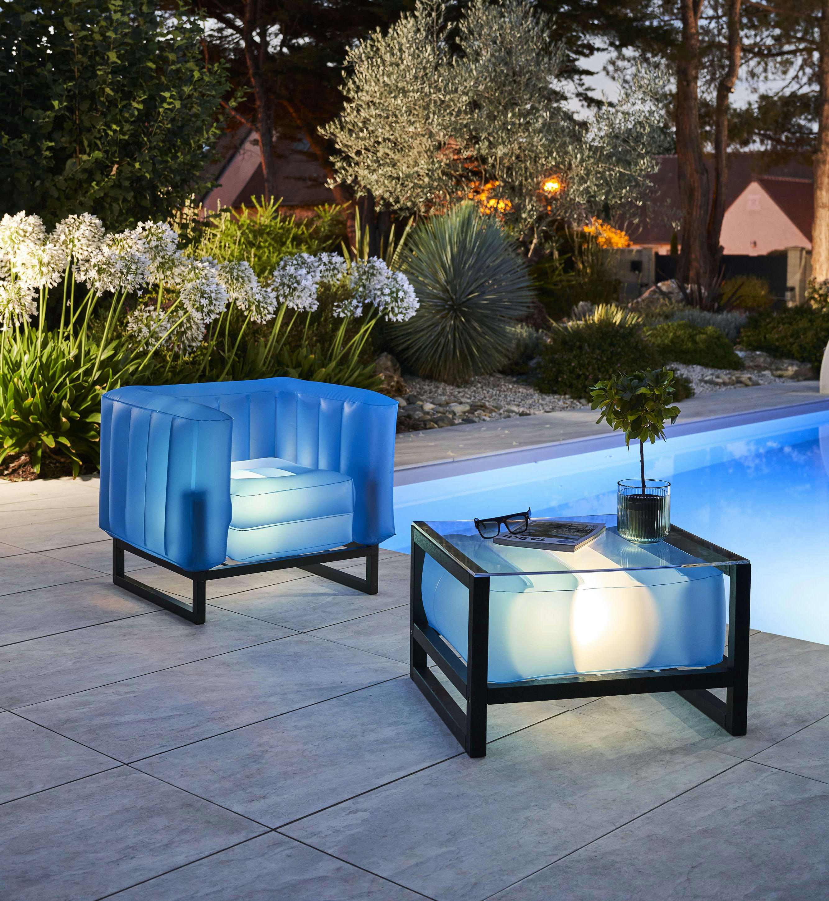 YOKO - Table basse lumineuse bleue