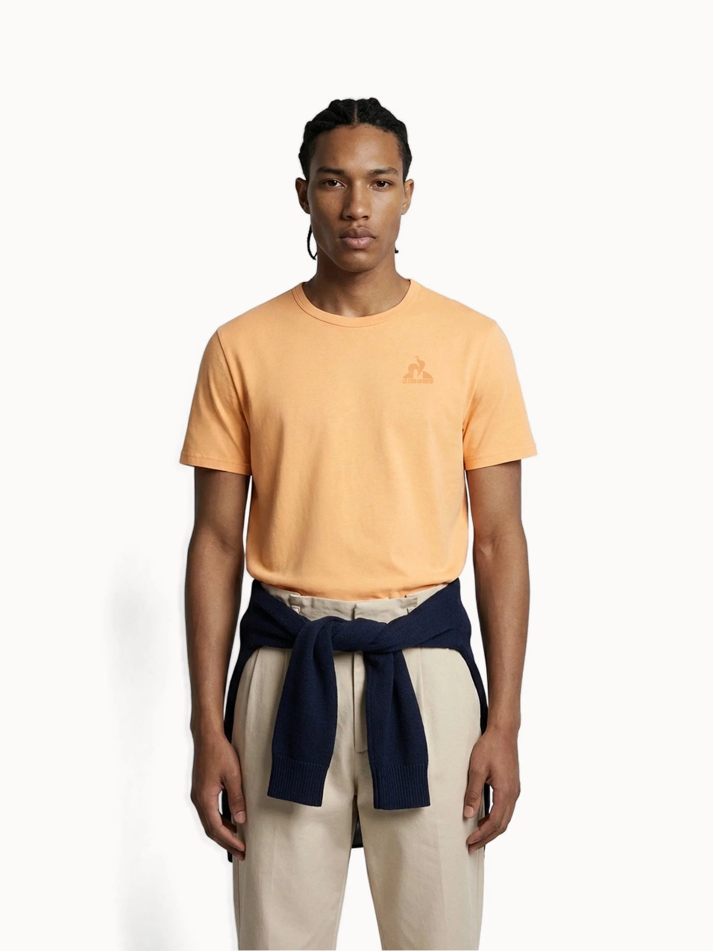 T-shirt Essentiel en jersey de coton avec logo ton sur ton