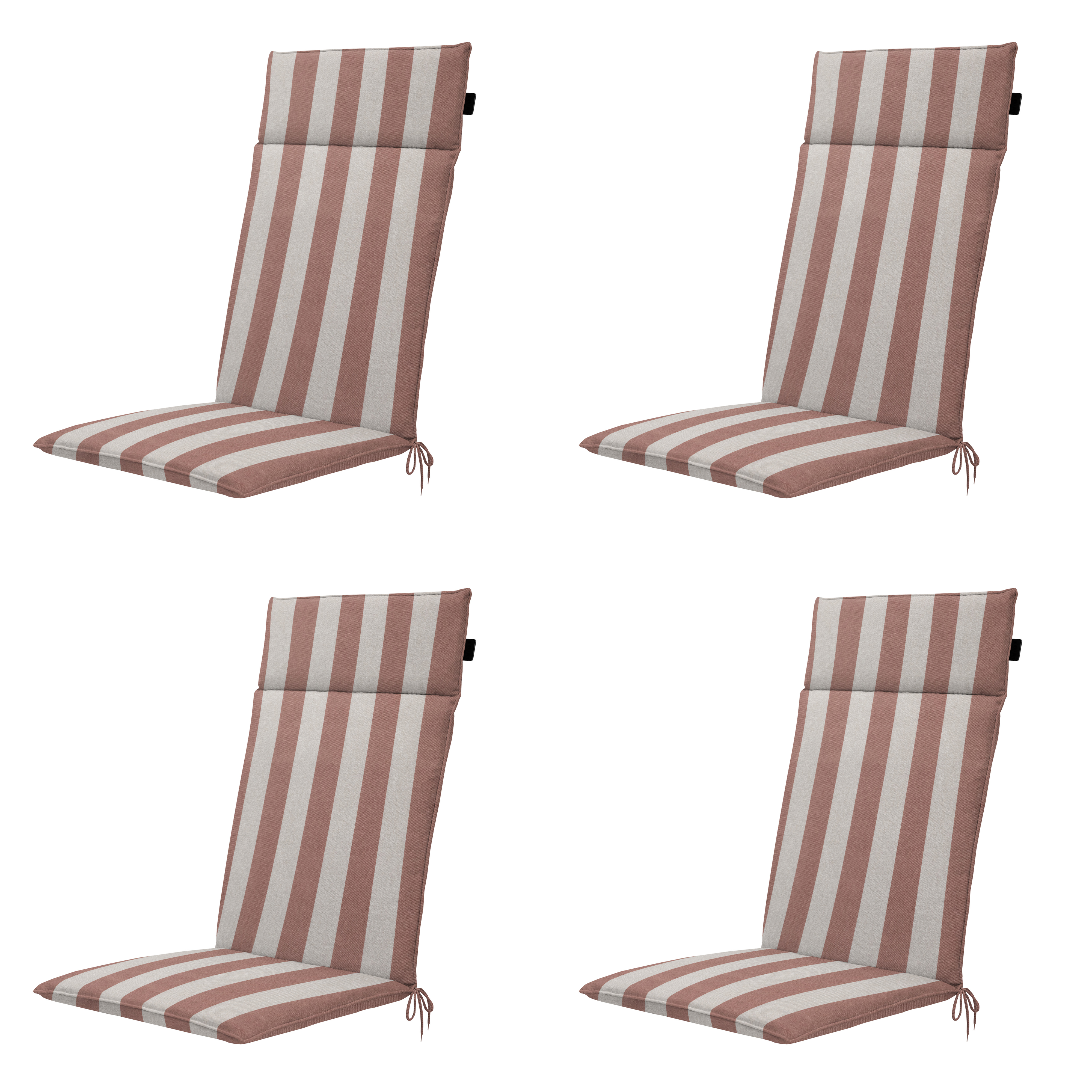 Madison tuintstoelkussen hoge rug Amora - bruin - 120x50x4cm - set van 4