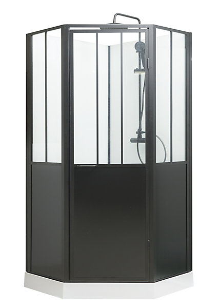 Cabine de douche noir opera 100x100x210