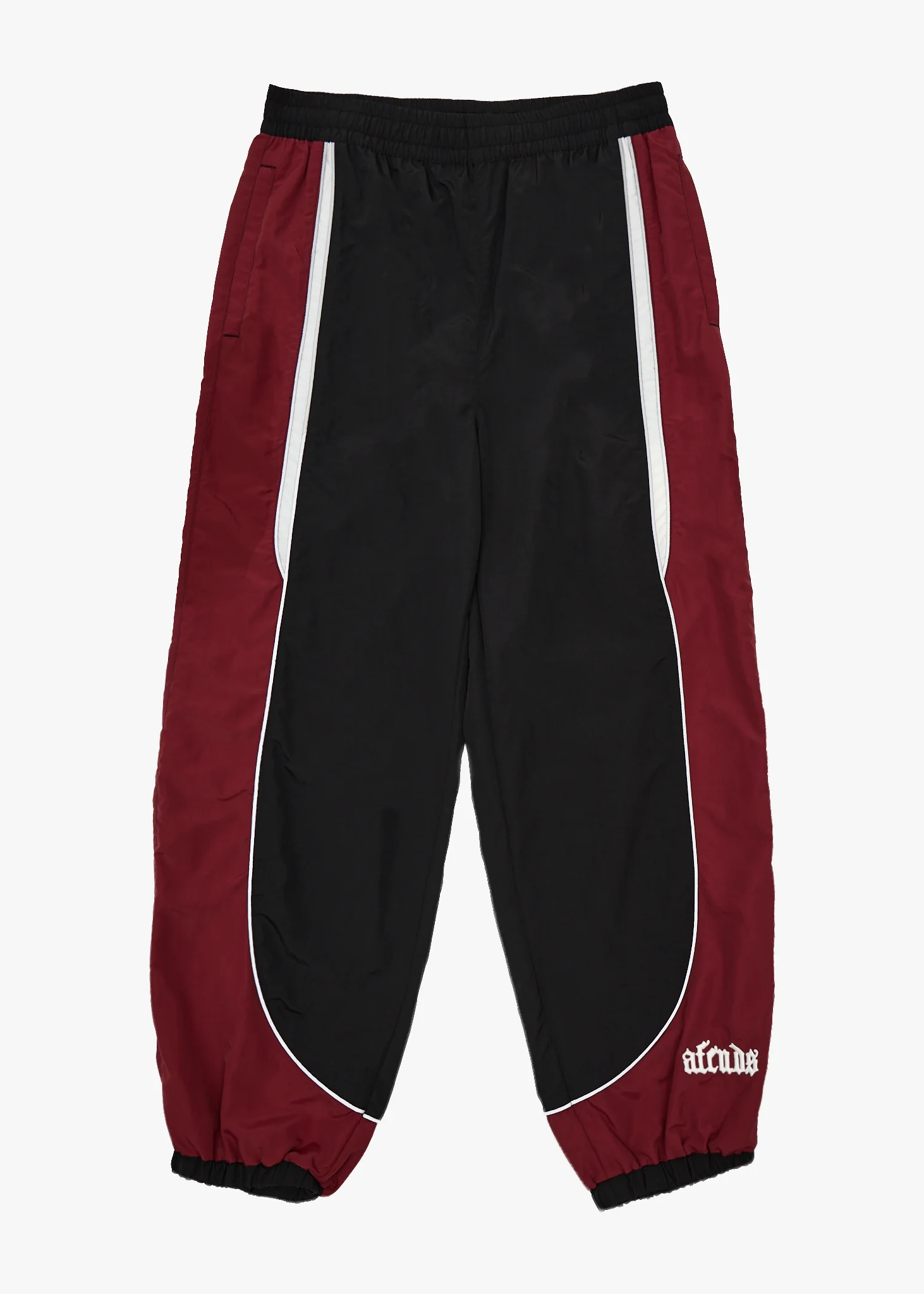 AFENDS Mens Sporting - Panelled Track Pant - Burgundy