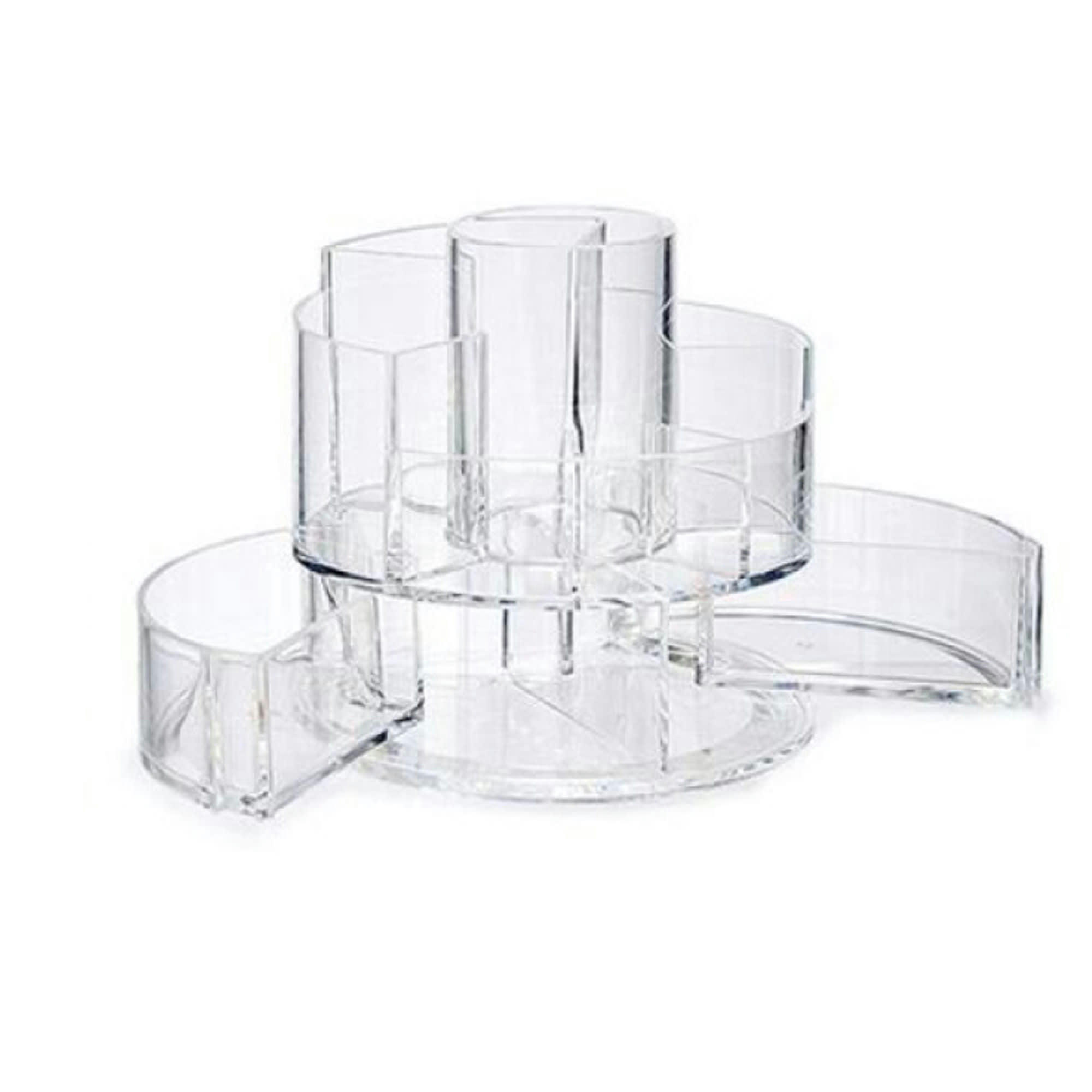 - Rangement maquillage acrylique transparent rond dépliable