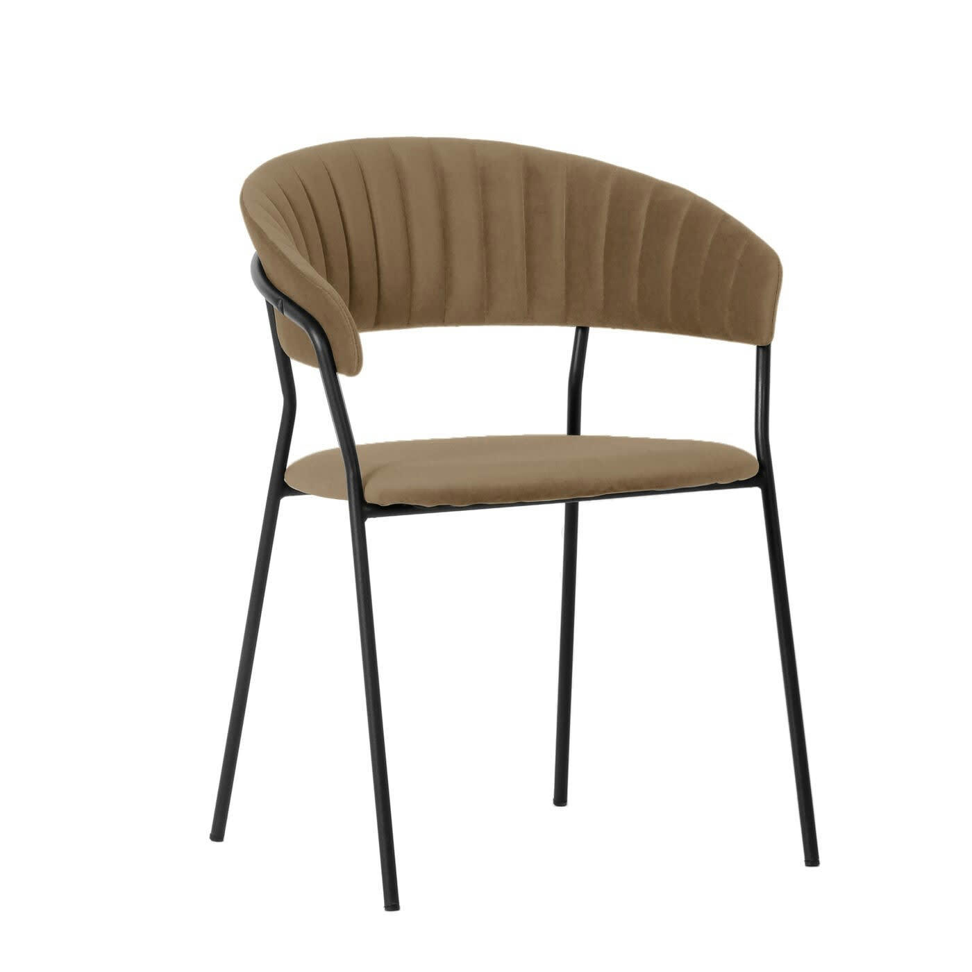 BELLE - Chaise avec accoudoirs Belle velours marron Kare Design