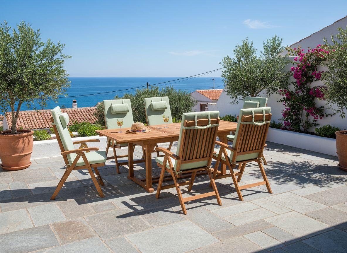 Set of 6 Back/Seat Cushions JAVA/AMANTEA PREMIUM 50 x 71 cm Green