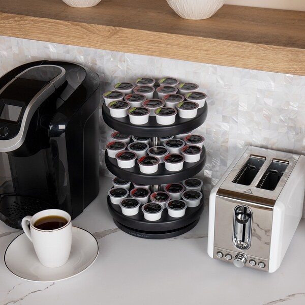 Mind Reader Anchor Collection, 3-Tier Single Serve Pod Carousel, 45 Pod Capacity