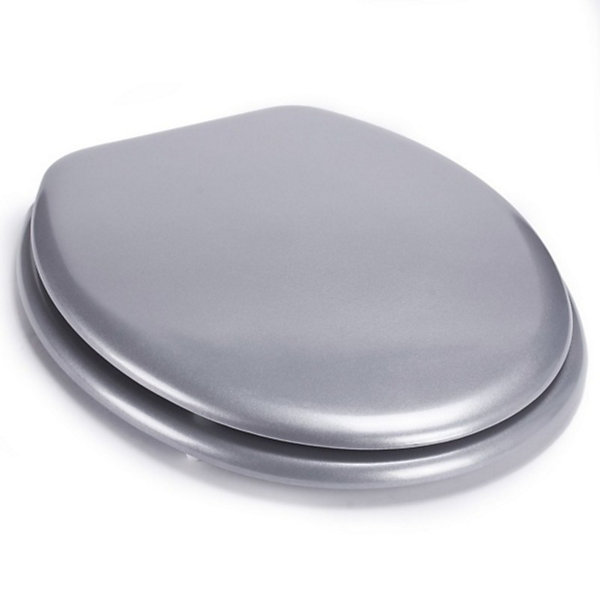 MSV Abattant WC MDF CLEO ArgentCharnières Inox