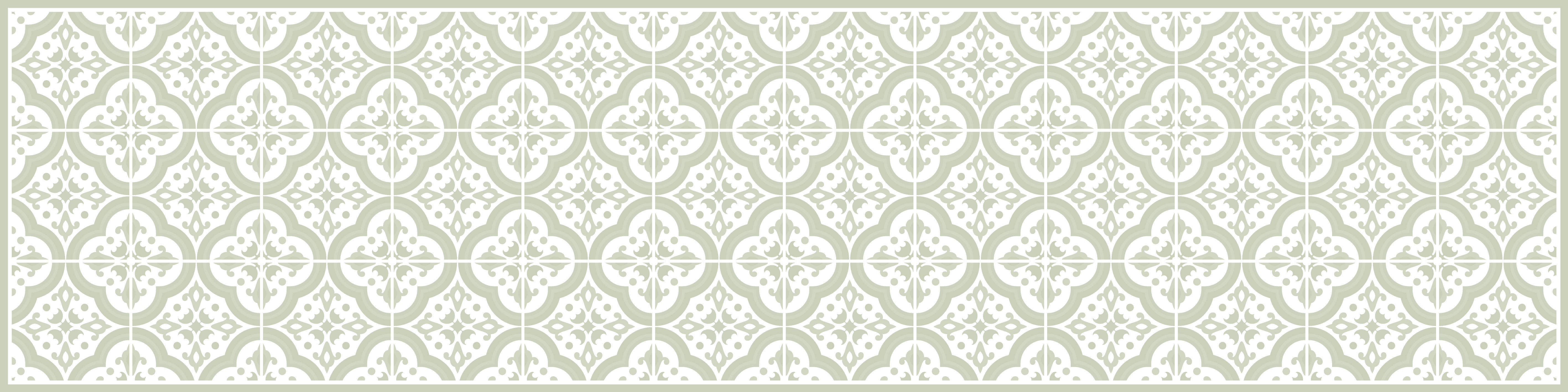 LISBONA - Tapis en vinyl cuisine vert lisbonne 48x198 cm