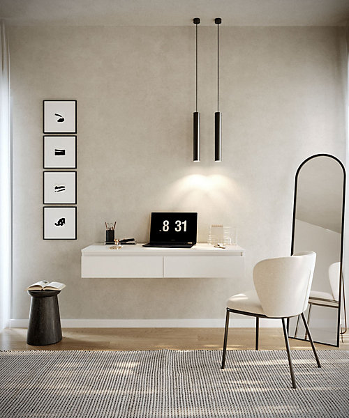 Coiffeuse bureau 2 tiroirs blanc 120 cm BEMMI