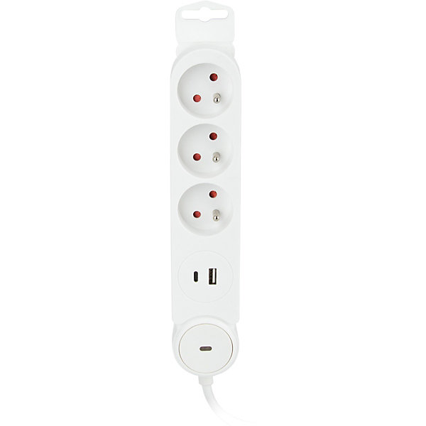 Multiprise Iota 3x16A   USB A C   interrupteur Zenitech