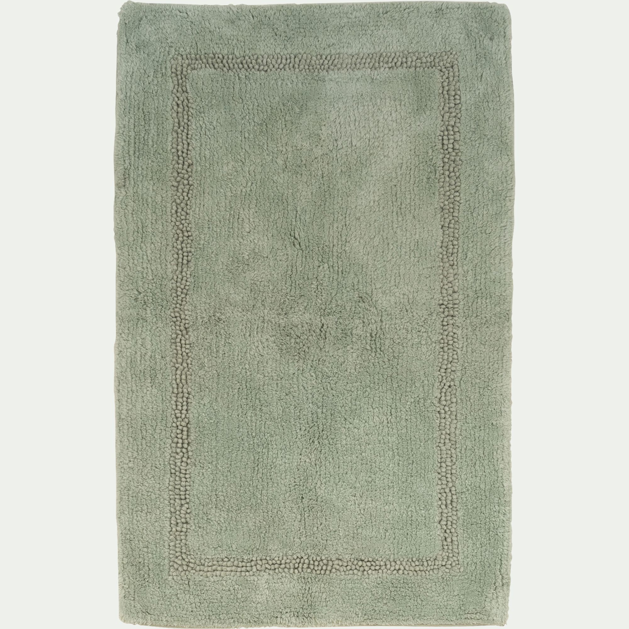 LOUCETA - Tapis de bain en coton 50x80cm - vert olivier