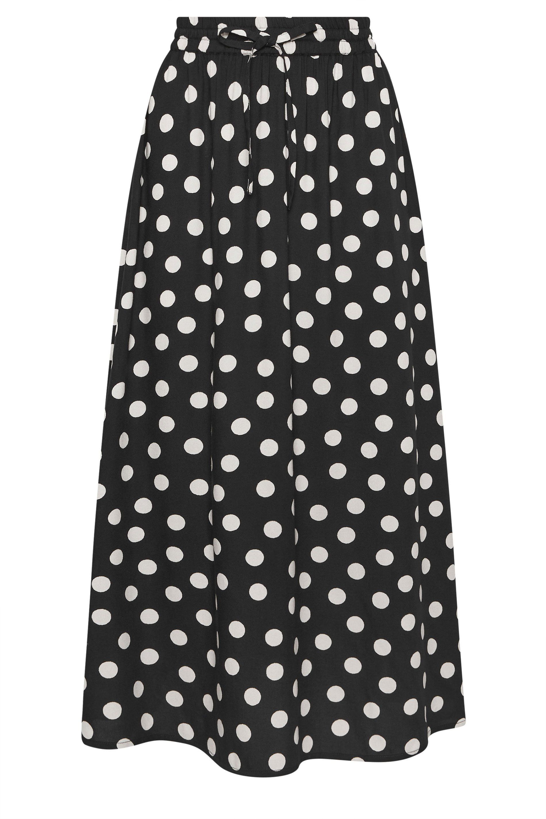 M&Co Petite Polka Dot Tie Waist Maxi Skirt