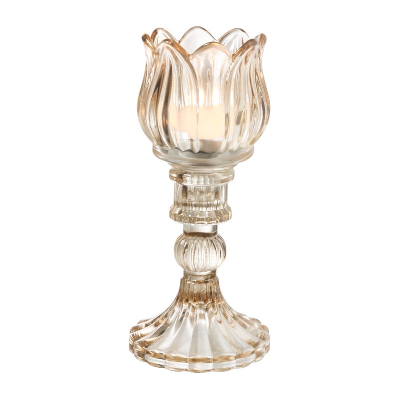 Waxinelichthouder tulp Nathalie - oker - &Oslash;7.8x14 cm