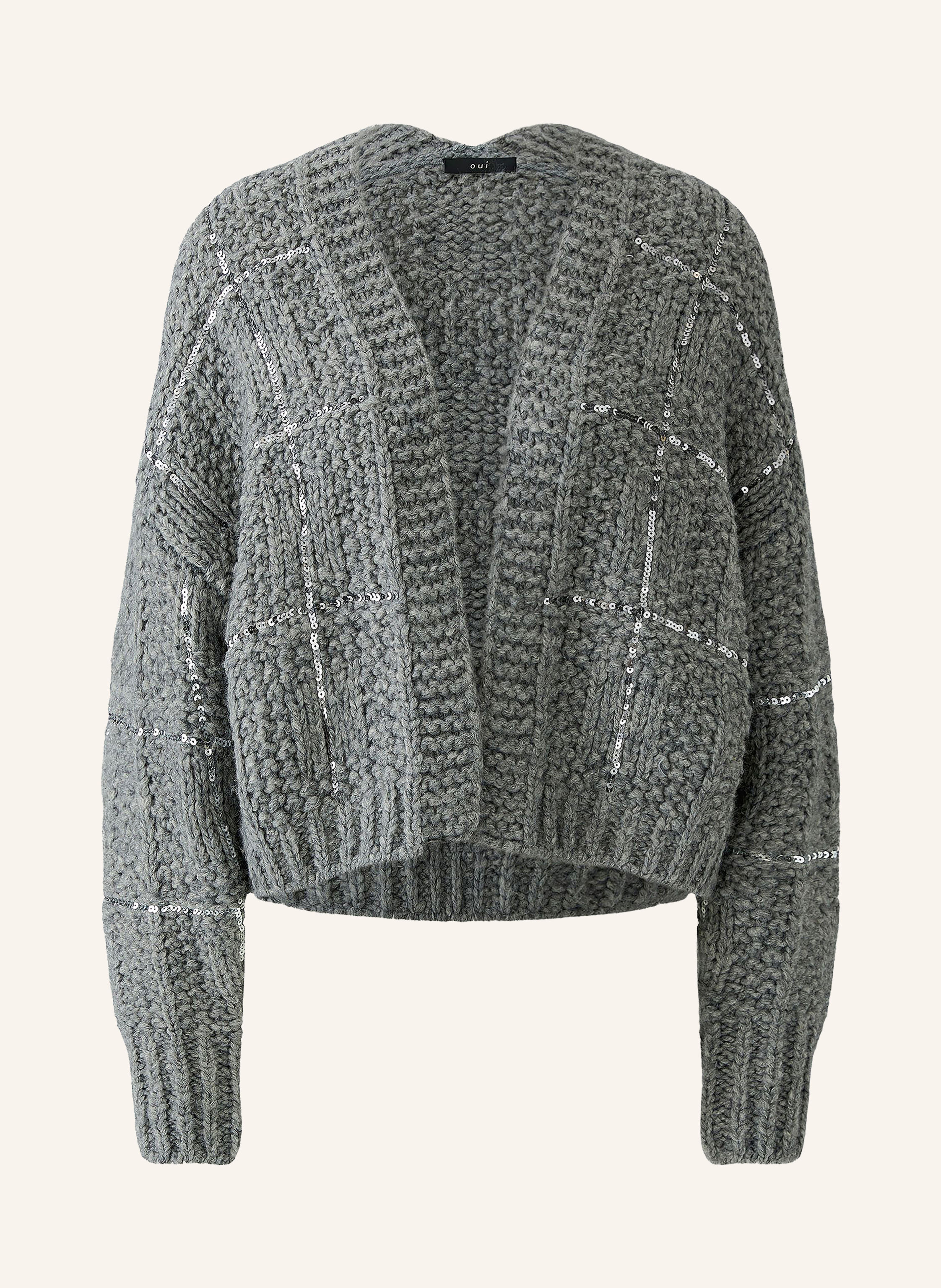 Oui Strickhülle mit Pailletten