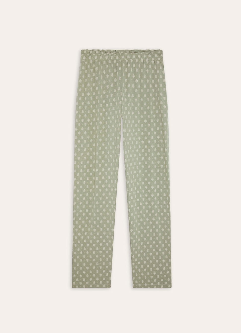 PANTALON EN COTON MODAL IMPRIMÉ VERT