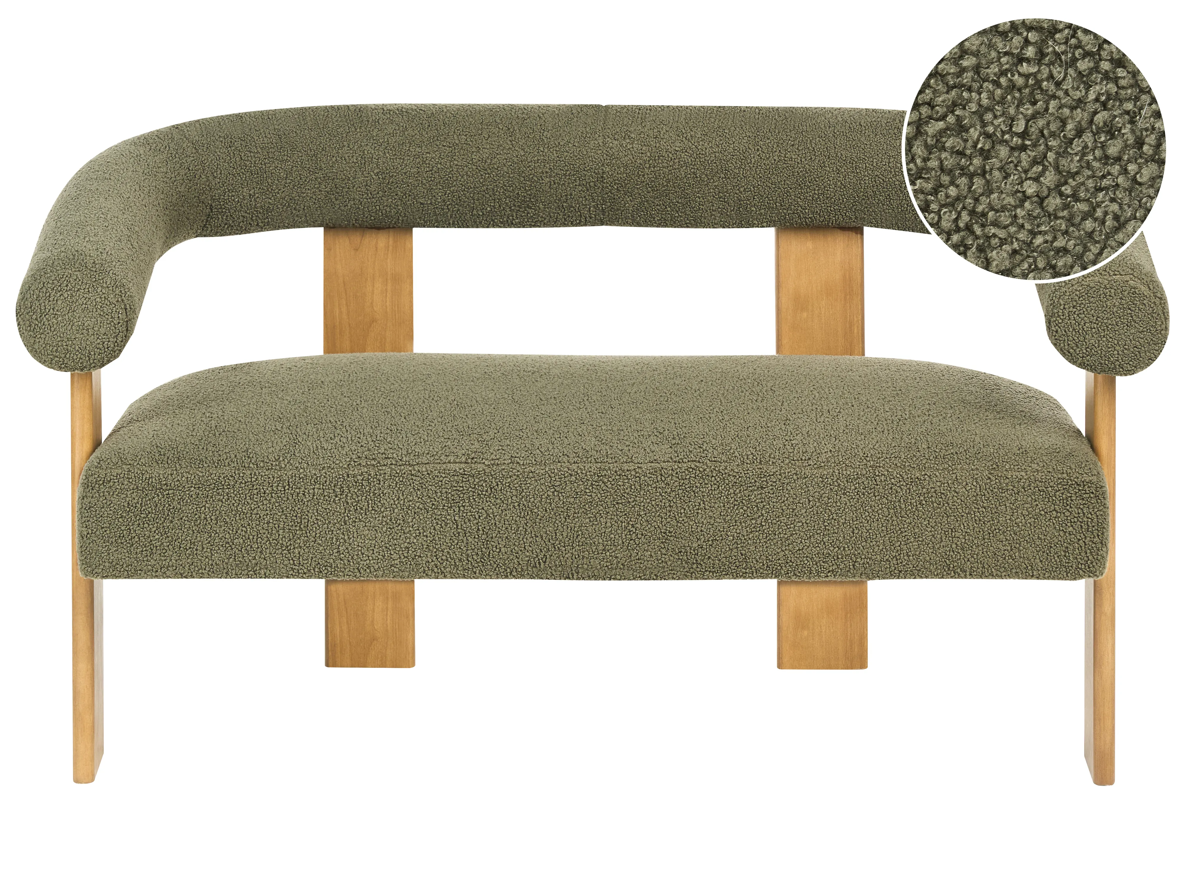 Armchair ILBRO Boucle Green/ Light Brown