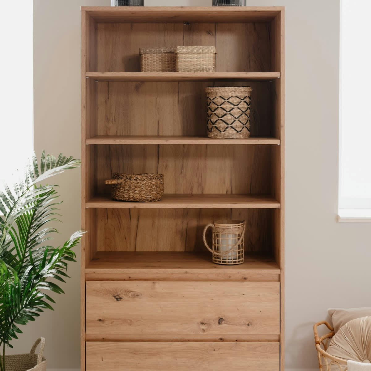 RONDA - Bibliothèque / étagère effet chêne 78 cm