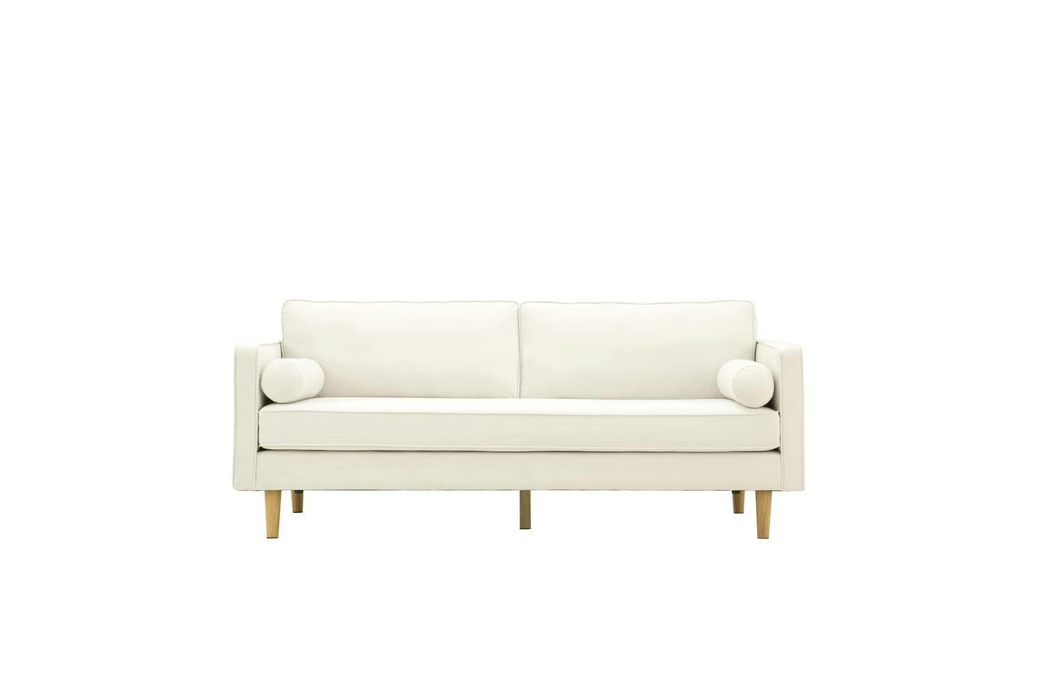 STAN - Canapé 3 places design en velours beige