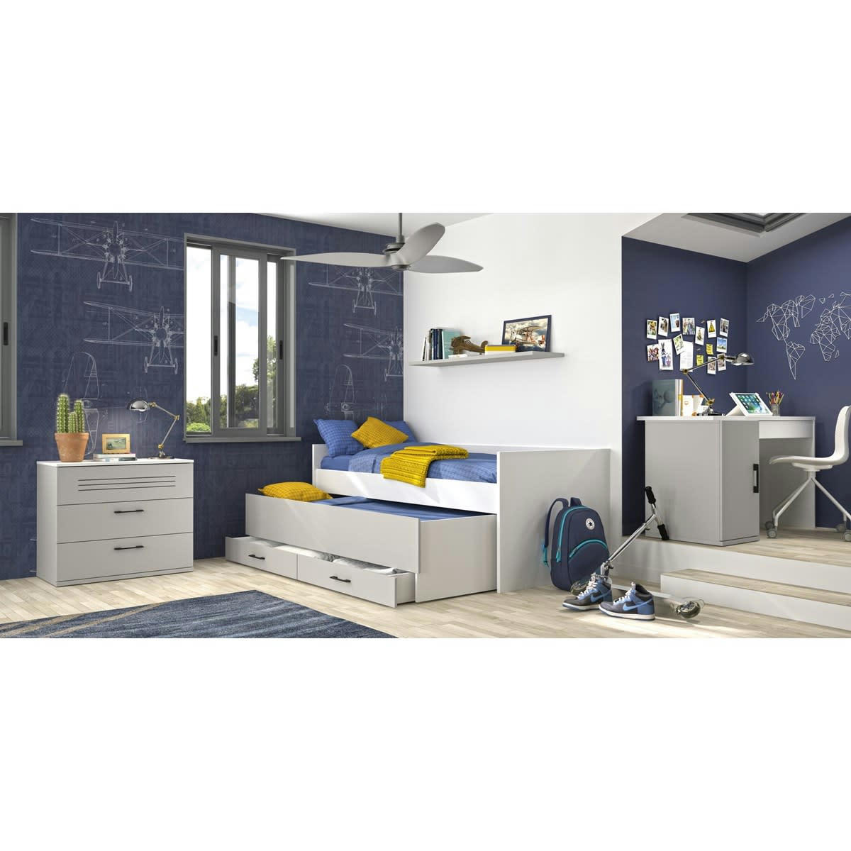 UGO - Bureau effet bois gris