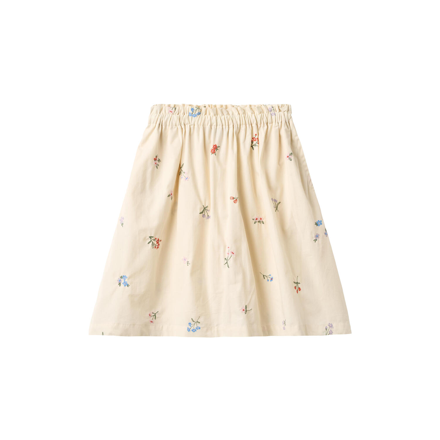 Skirt Nora, ivory embroidery flowers