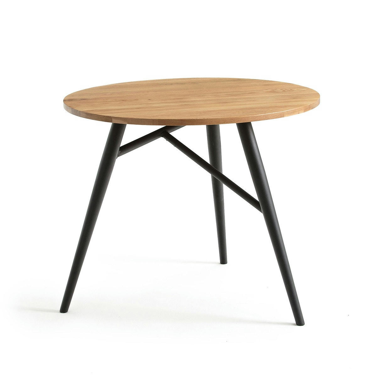 Table à manger ronde chêne, 3 couverts, Cruseo