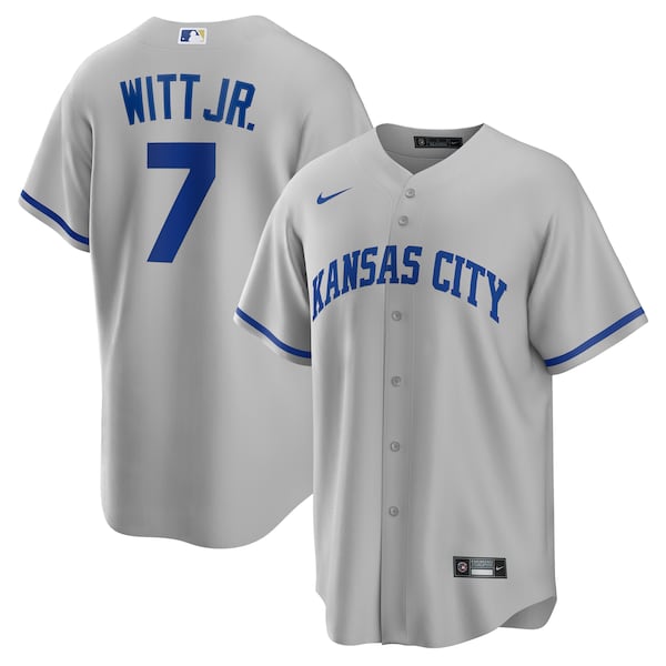 Bobby Witt Jr. Kansas City Royals Nike Road Replica Jersey - Gray/Rush Blue/White