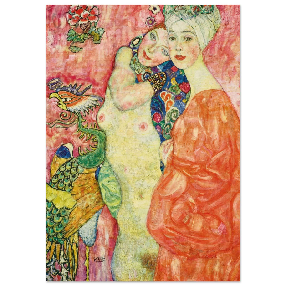 Artfulprints Poster Gustav Klimt - The women friends  - 70x100 cm - Roze