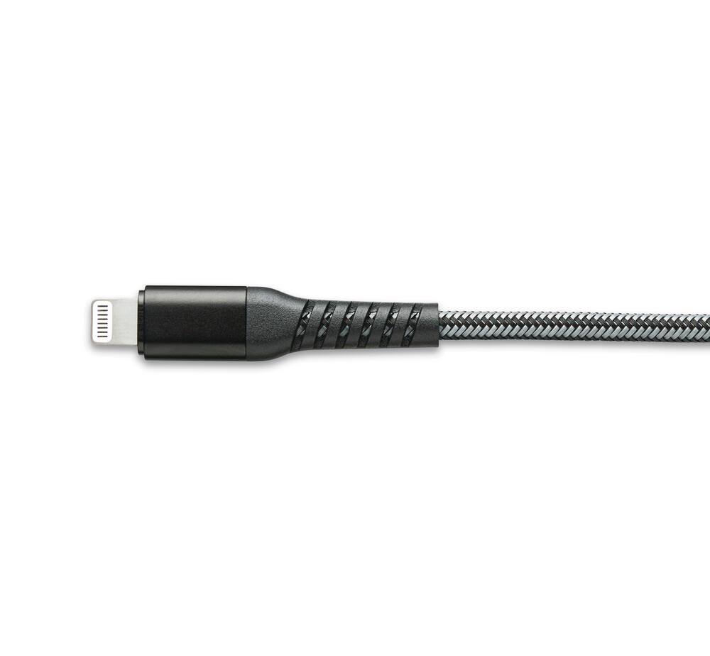 Bluehive Durable USB-A to Lightning Cable, Made With Dupont Kevlar Material, Black, 3-ft