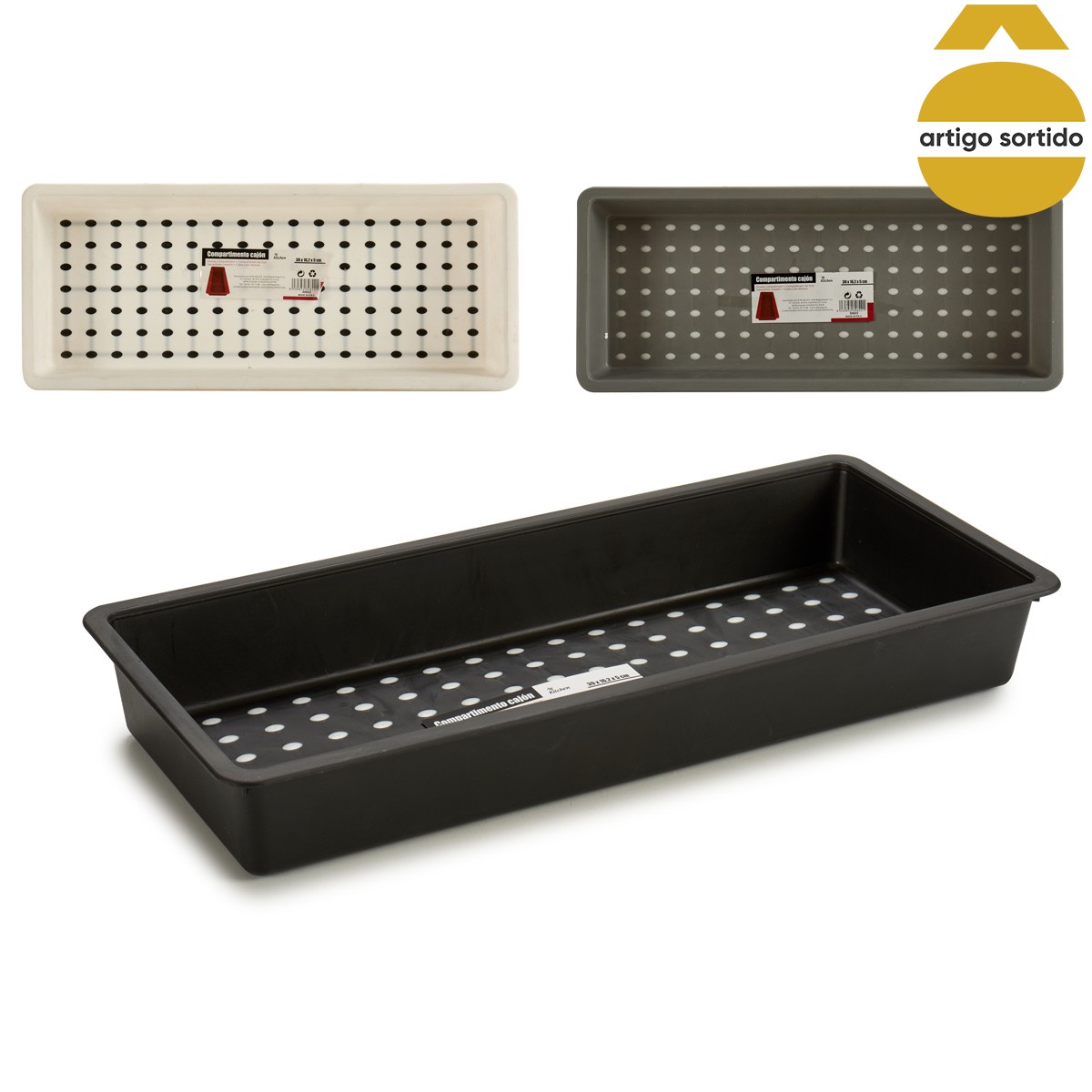 Tabuleiro de arrumação para gaveta